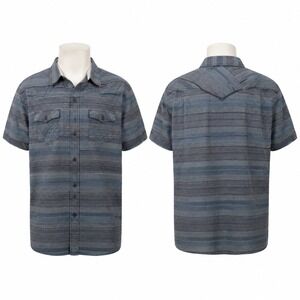 Moon Shine Spirit By Brad Paisley L Blue Pearl Snap‎ Short Sleeve Shirt